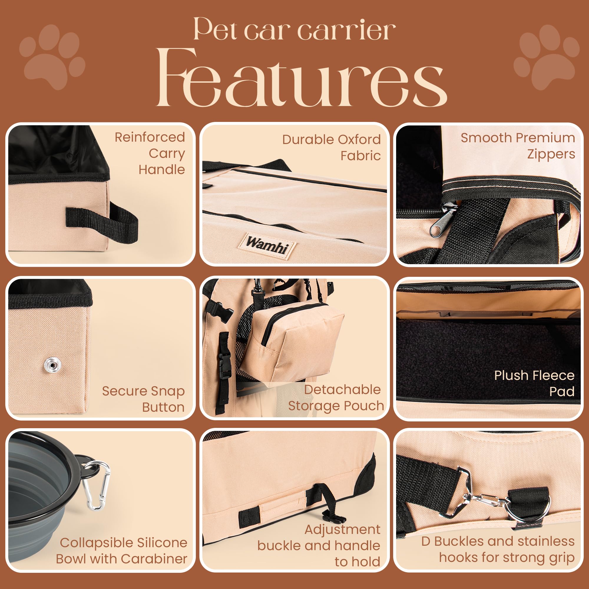 Wamhi Large Cat Carrier folds flat for compact storage after trips.
