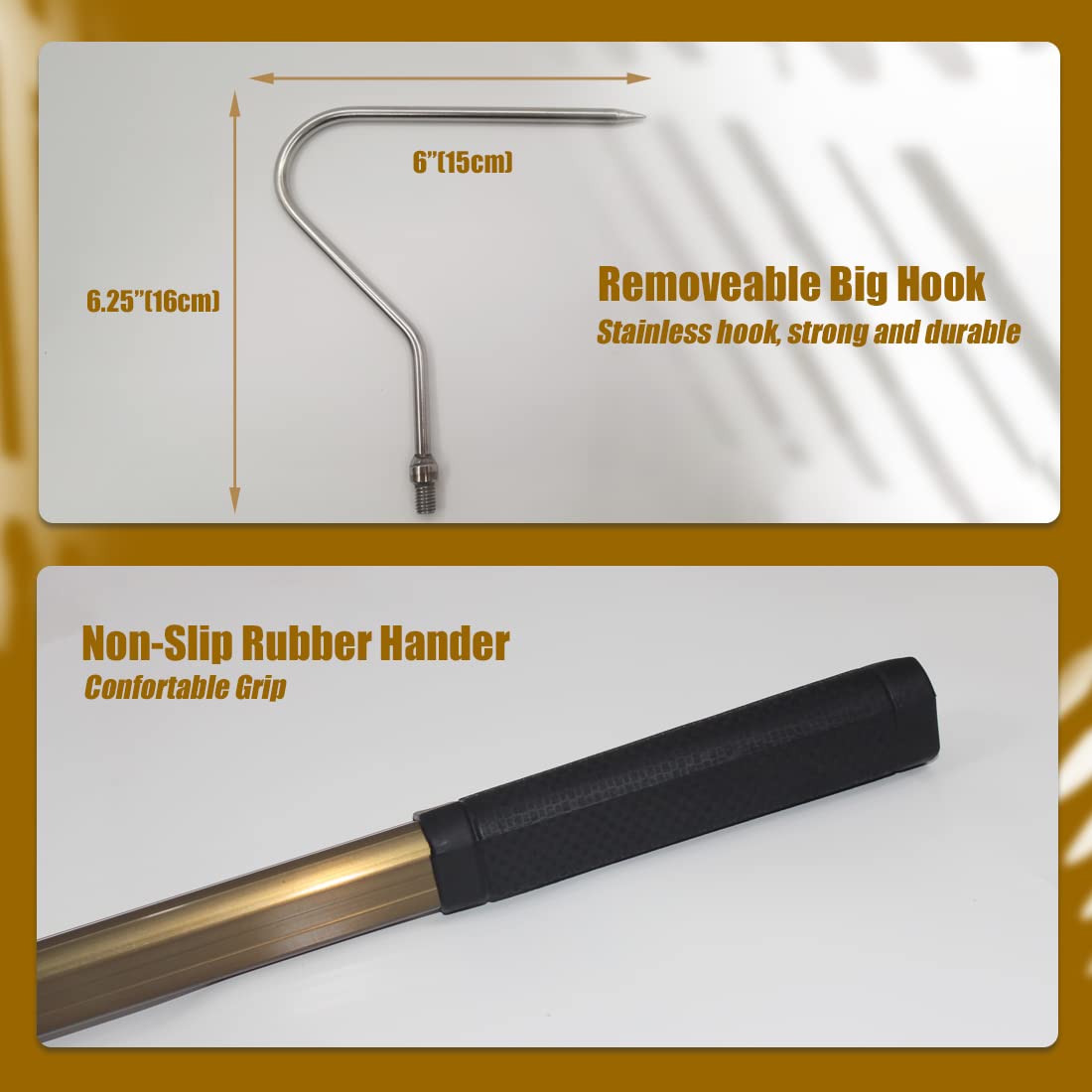 Wamlet snake hook collapsible design stores compactly after use in gear bags