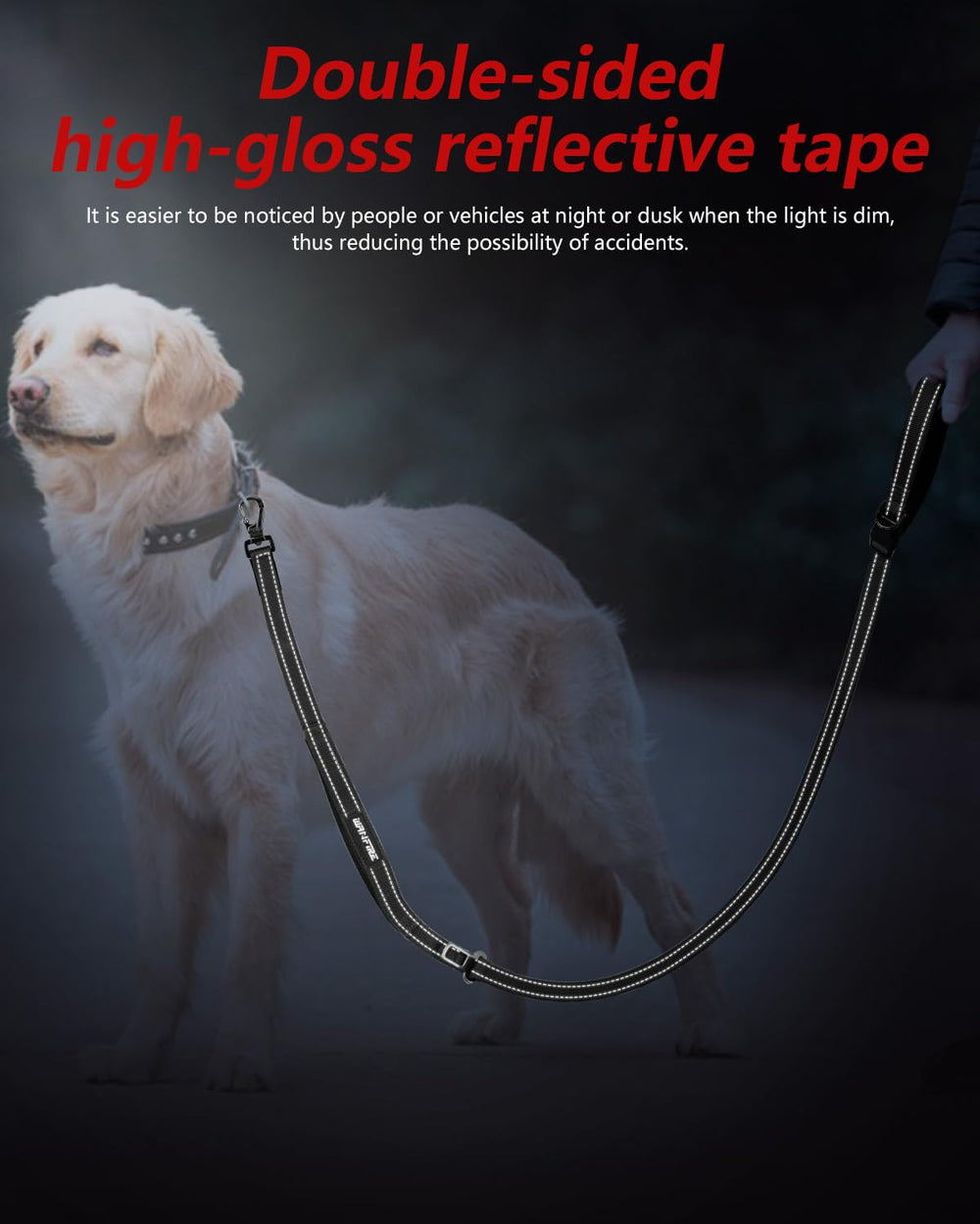 WANFIRE Hands Free Dog Leash 360° rotating lock prevents breakage and keeps control.