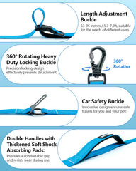 WANFIRE dog leash with car seatbelt attachment adds secure travel safety.