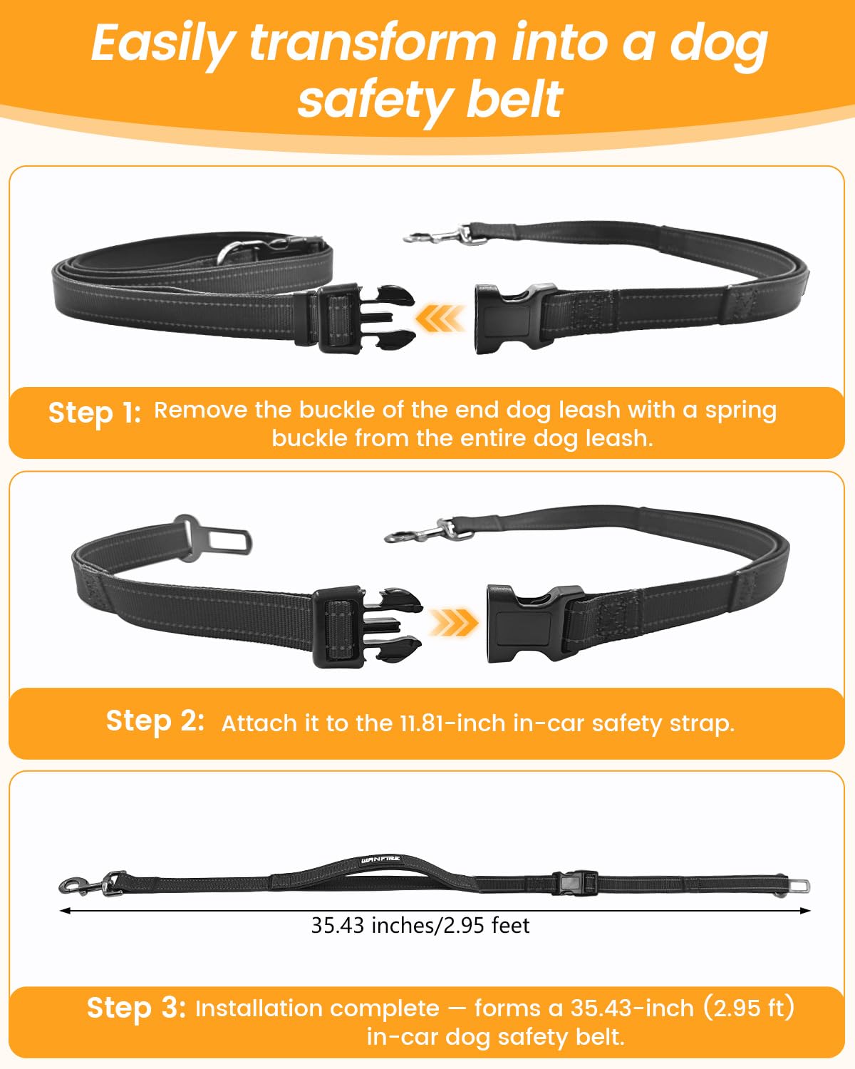 WANFIRE dual-soft handles reduce strain during strong dog pulls.