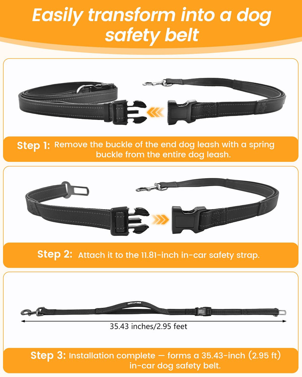 WANFIRE dual-soft handles reduce strain during strong dog pulls.