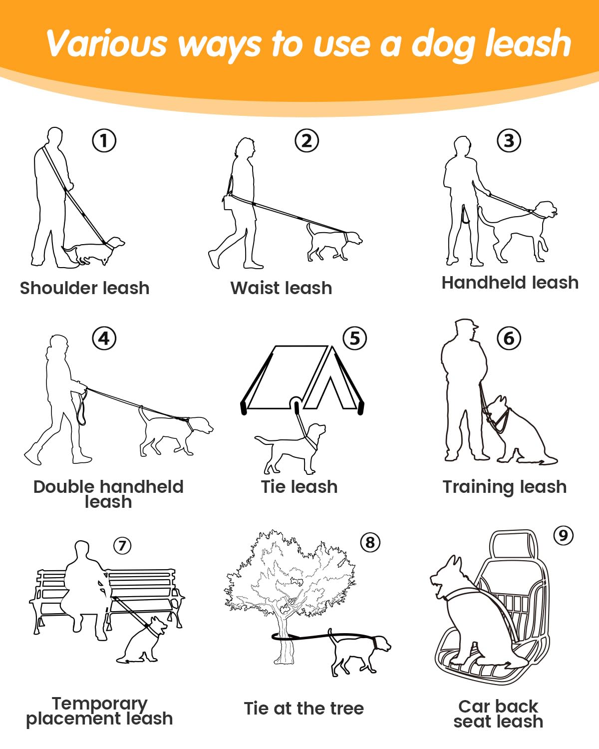 WANFIRE heavy-duty design supports up to 110 lbs for larger dogs.
