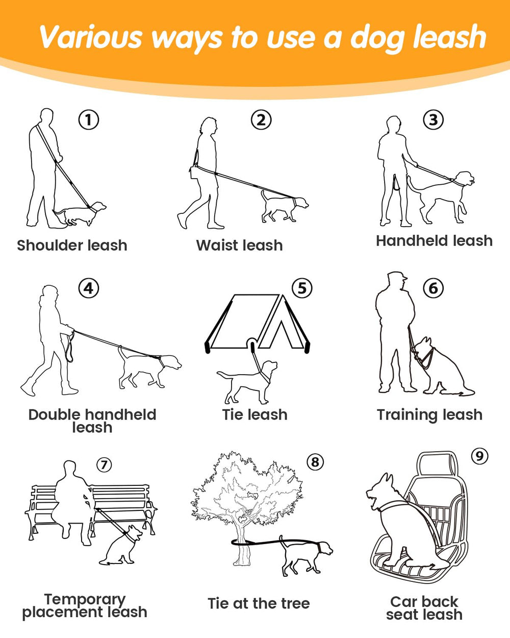 WANFIRE heavy-duty design supports up to 110 lbs for larger dogs.