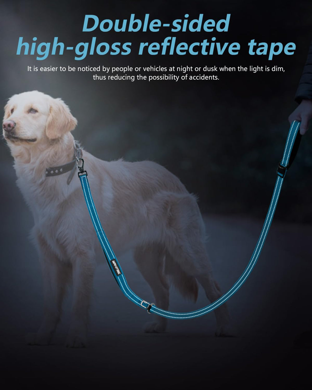 WANFIRE heavy-duty dog leash supports up to 110 lbs for durable everyday use.