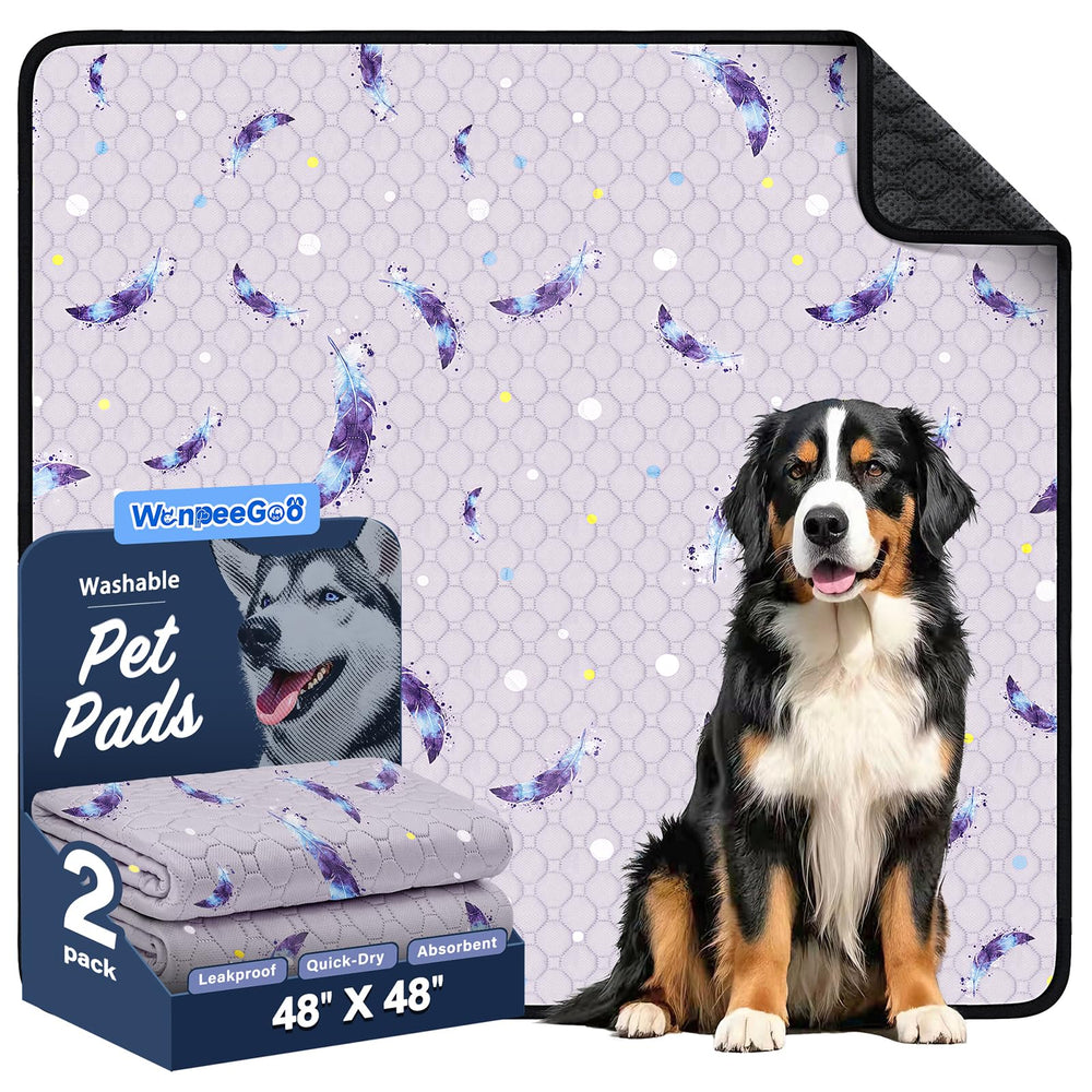 WanpeeGoo washable dog pee pads 2-pack, folded for easy training setup and portability.