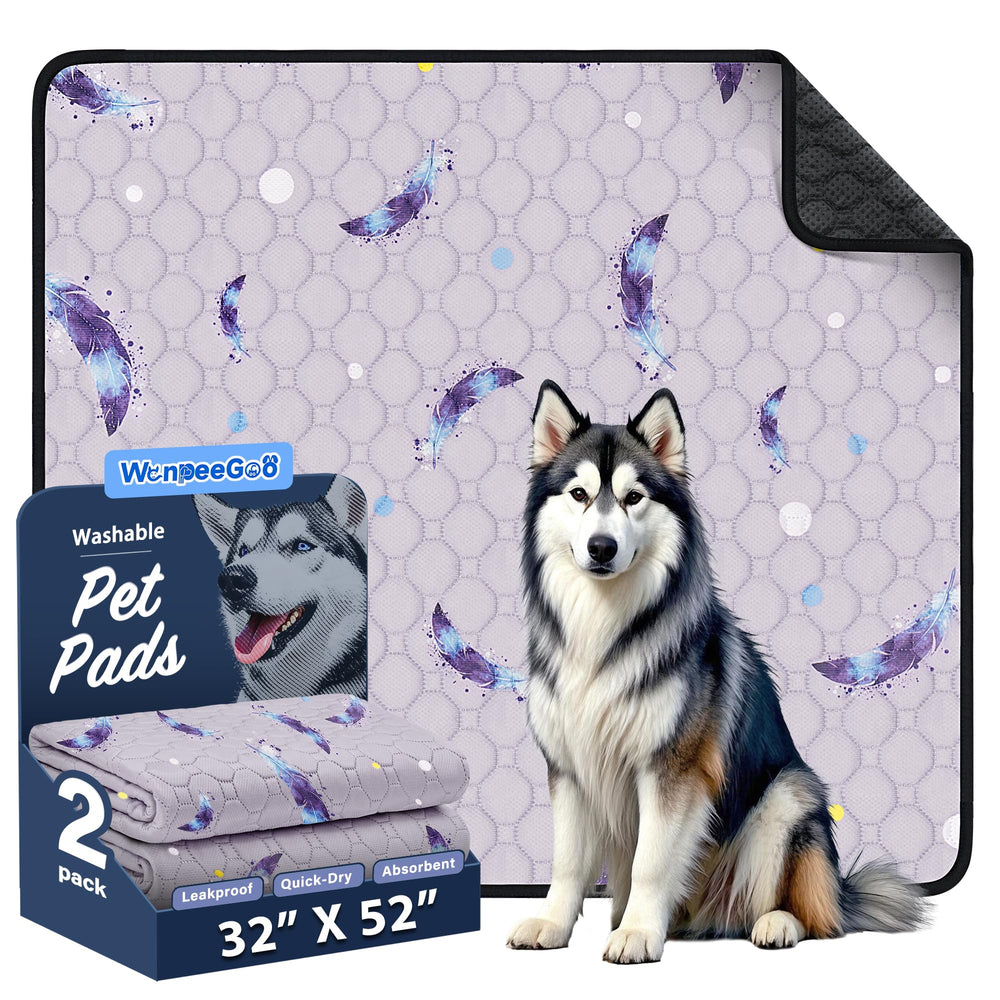 WanpeeGoo 2-pack washable pee pads ready for training, reusable and absorbent.