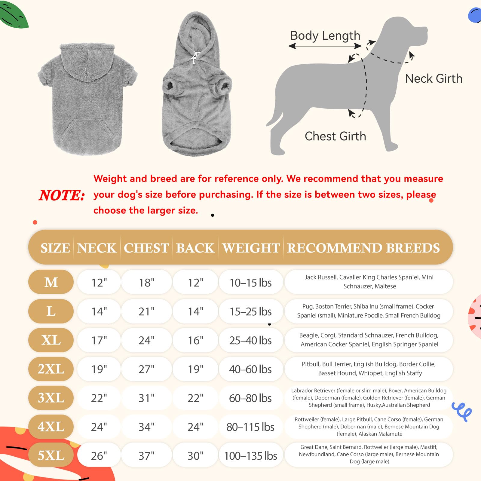 Waoduld 5XL dog sweater side profile highlights warm fleece comfort during outdoor adventures
