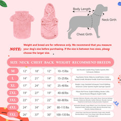 Waoduld dog sweater large 2XL pink back view for secure, comfortable wear