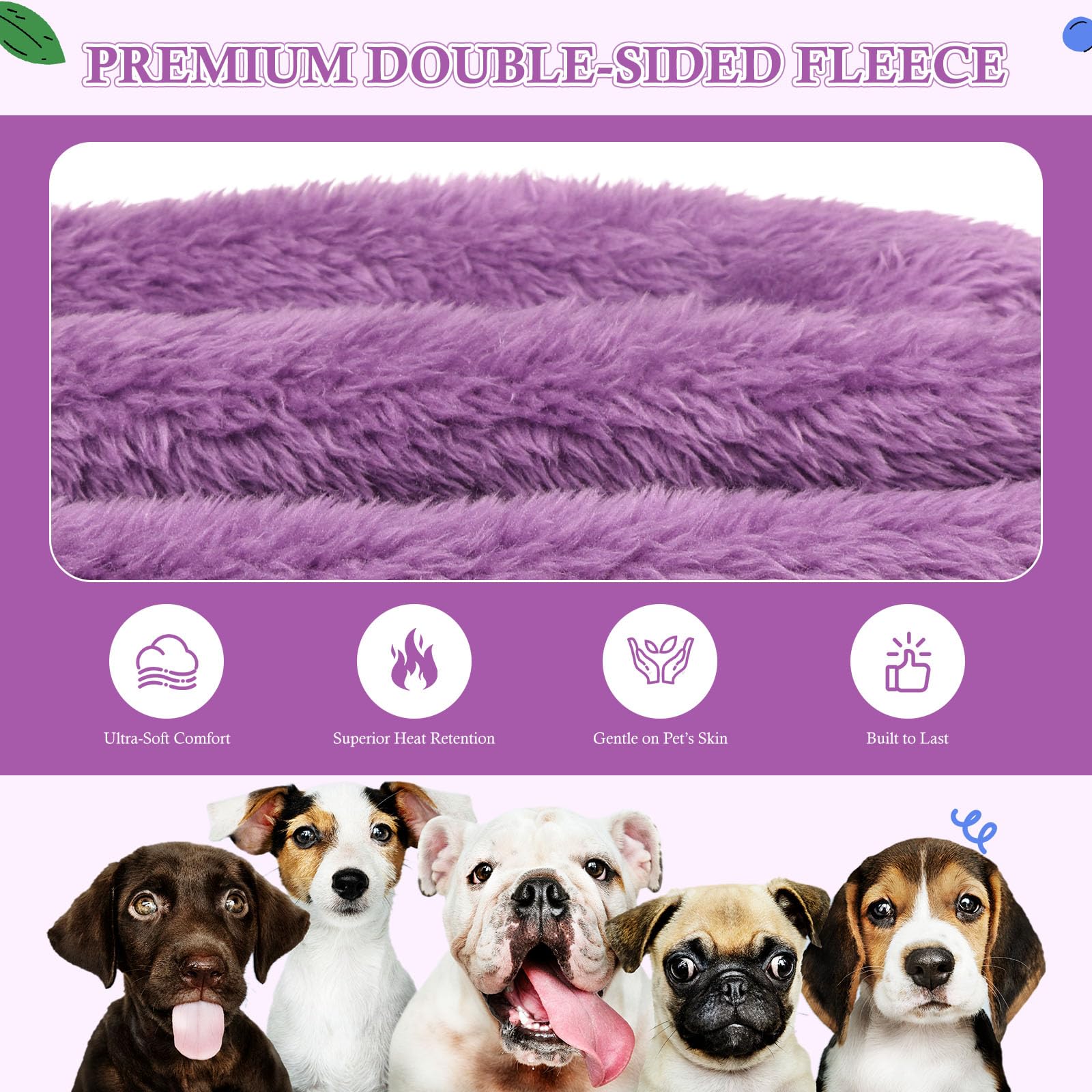 Waoduld polar fleece double-sided fabric for comfy large dogs.