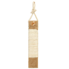 Ware Manufacturing carpeted hanging scratch surface door demonstrates a durable cat scratching area.