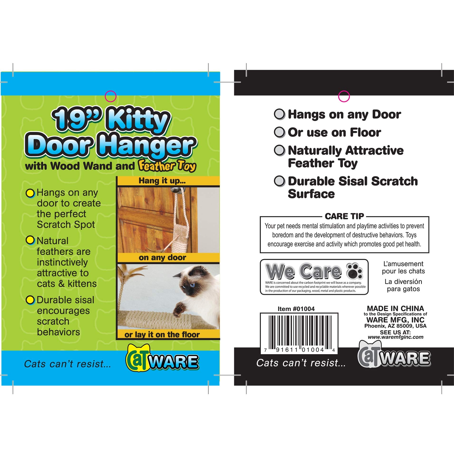 Ware Manufacturing cat furniture helps protect home furnishings by channeling scratching into a dedicated outlet.