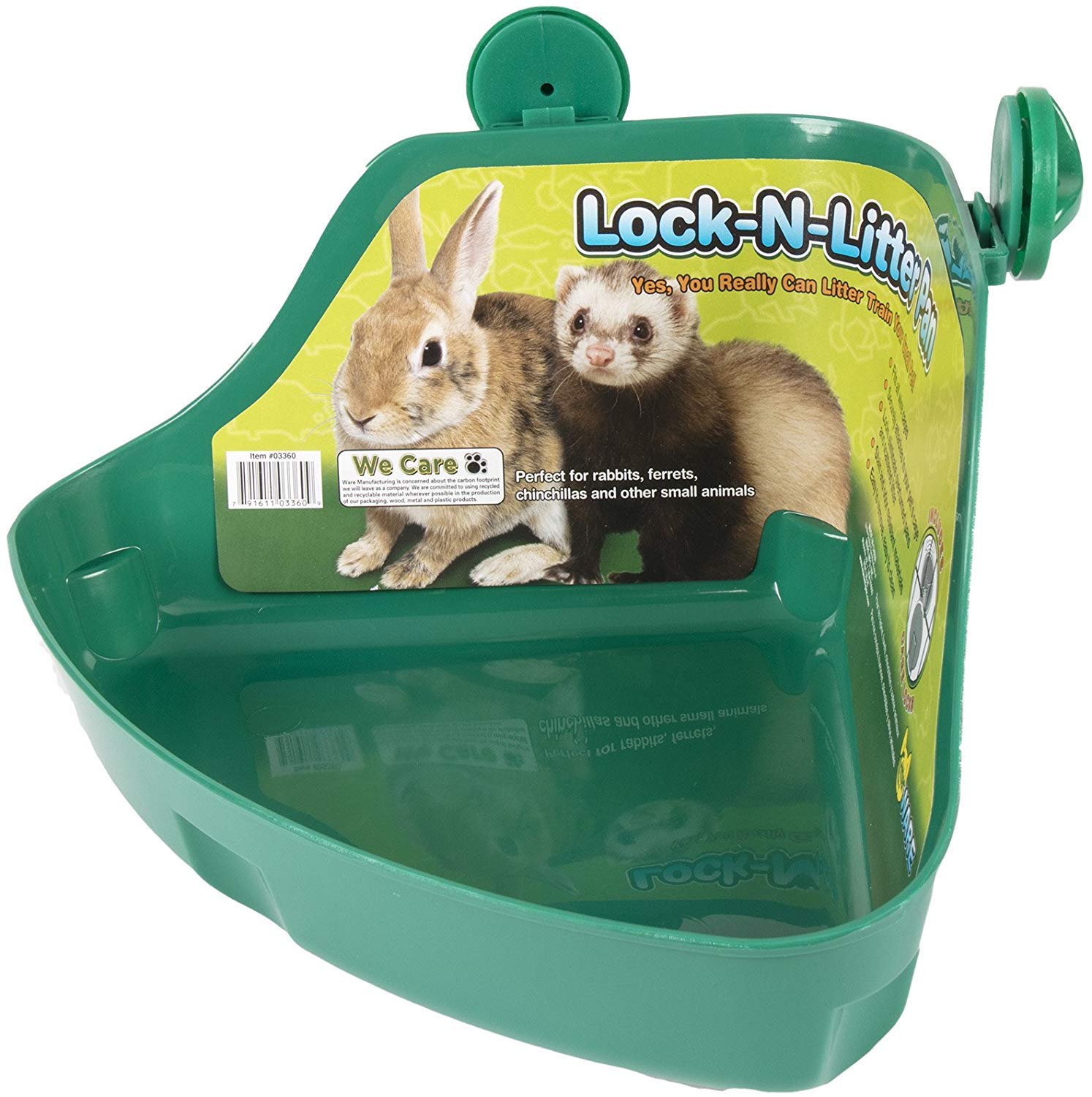 Ware Manufacturing lock-n-litter pan regular side view highlights stain-resistant plastic for easy cleanup