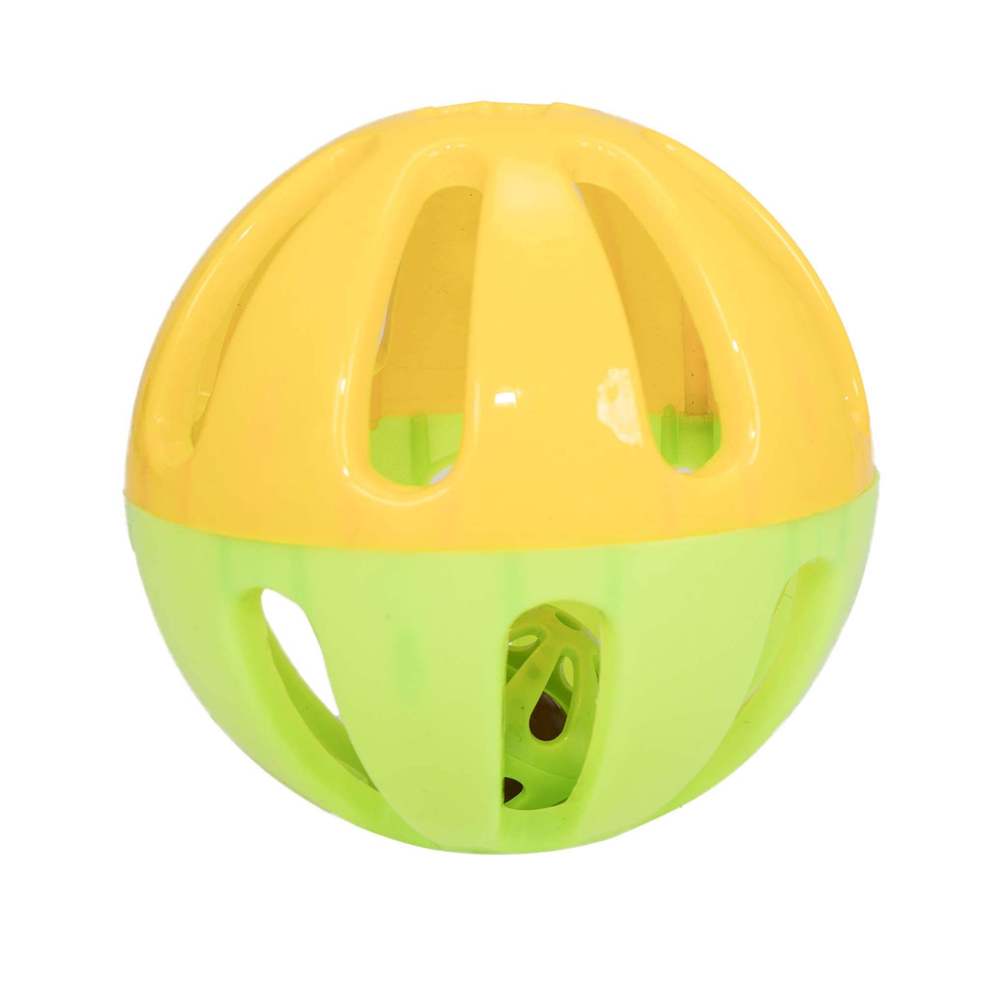 Ware Manufacturing Peck N Play Chicken Ball Toy inside view highlights treat-rolling function.