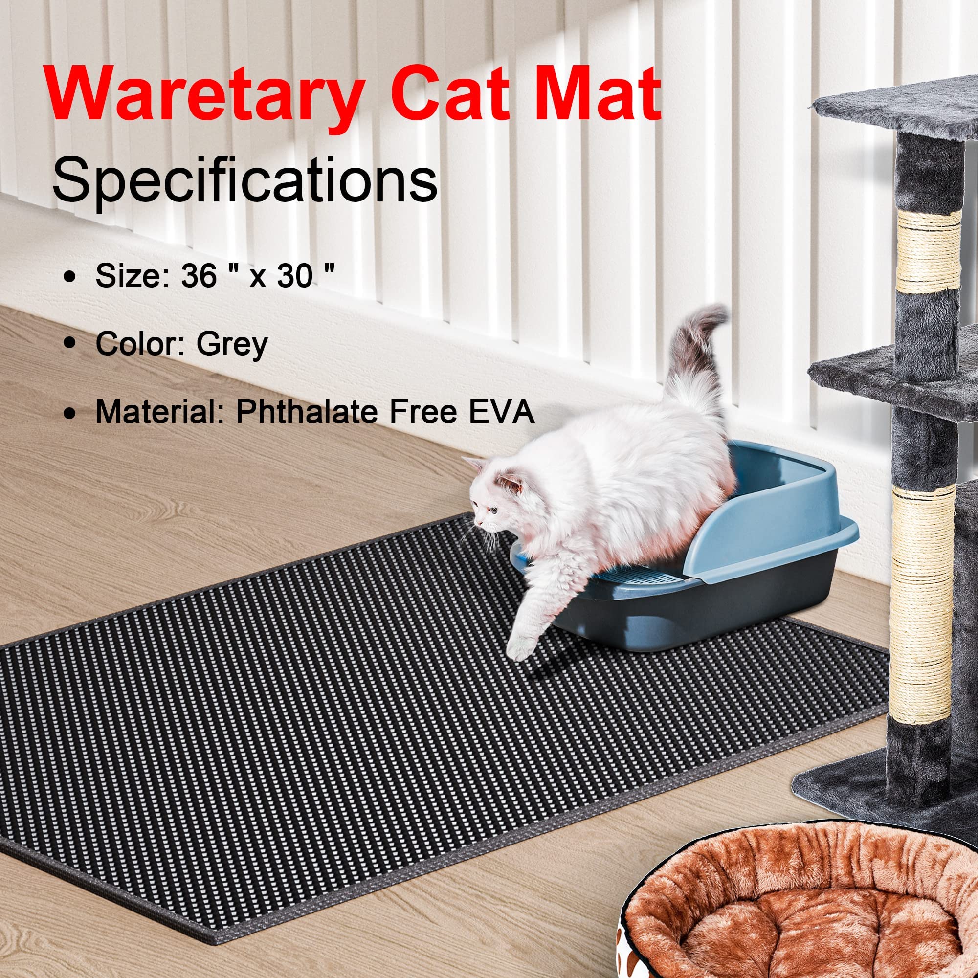 Waretary cat litter mat double-layer cross-section highlights easy disposal