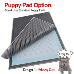 Waretary Cat Litter Mat waterproof bottom gray blocks moisture from reaching floors.