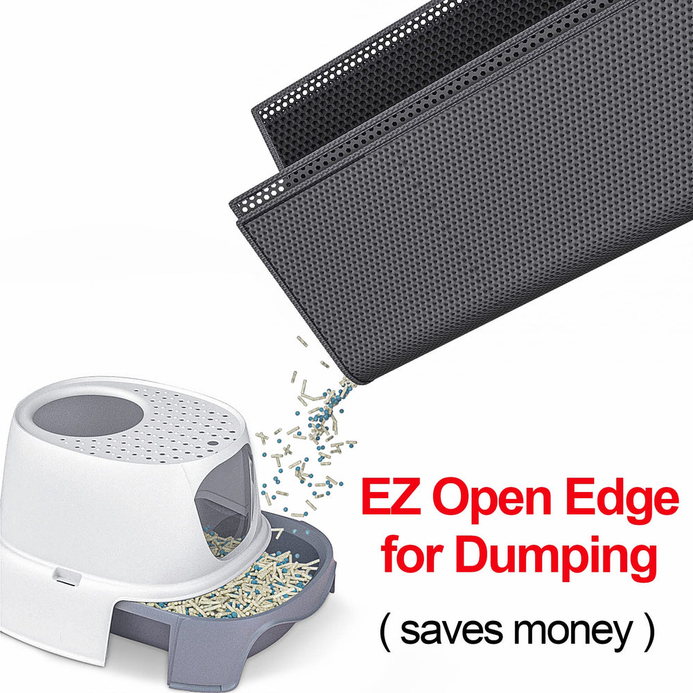 Waretary cat litter mat waterproof bottom prevents moisture reaching floors.