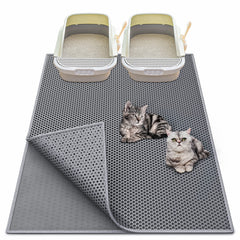 Waretary cat litter mat with EZ Open top layer traps litter for cleaner floors.