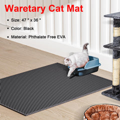 Waretary cat litter mat double-layer trap highlights layered litter separation.