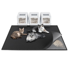 Waretary cat litter mat XL 47x36 top view showing large containment area.