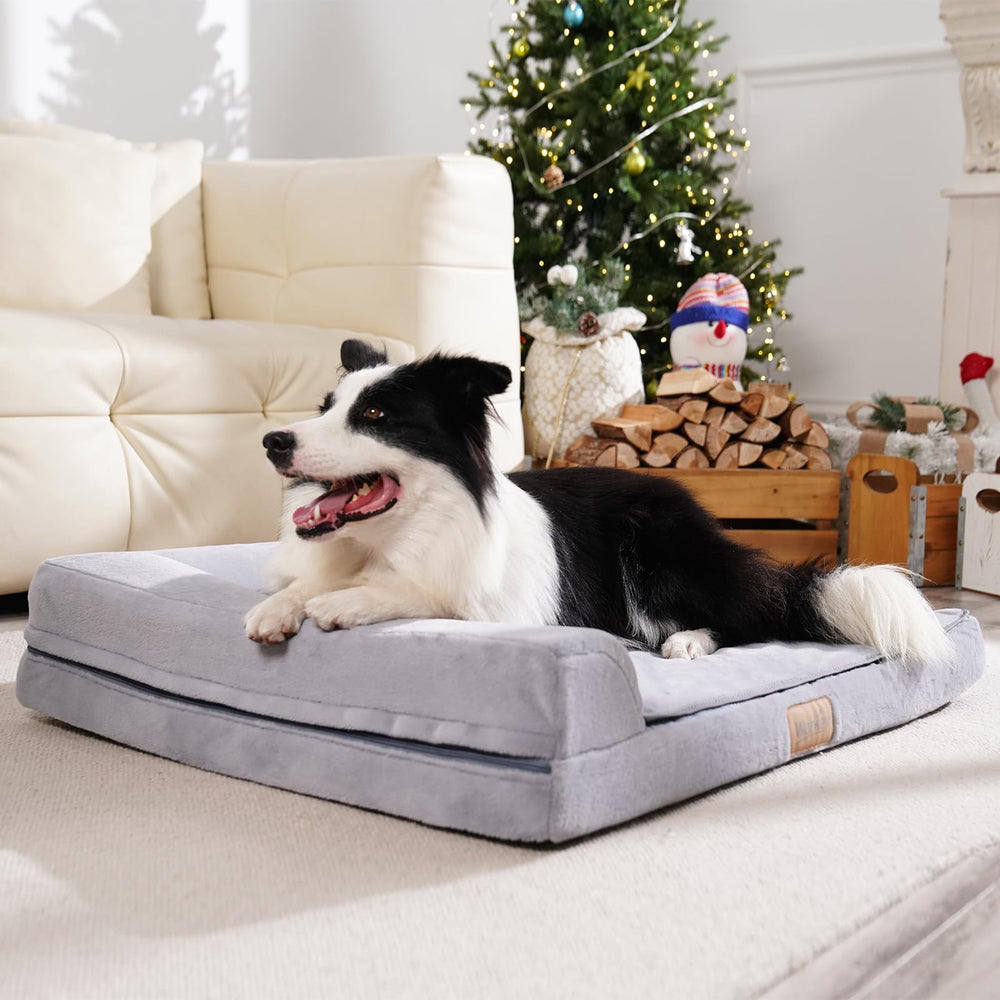 WARKEY dog bed dimensions show 27.95 by 23.2 by 6.3 inches.