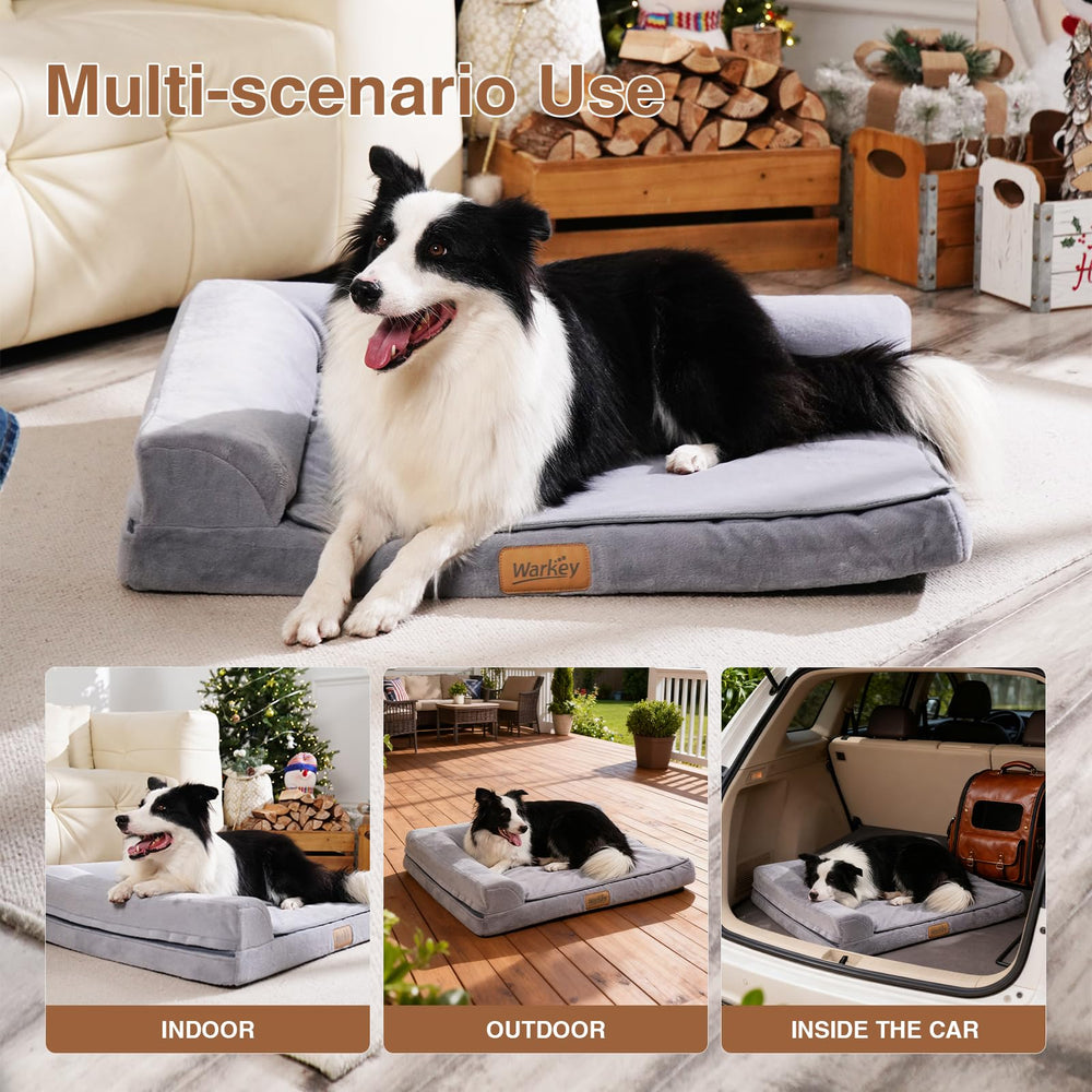 WARKEY dog bed removable cover is machine washable for simple cleaning.