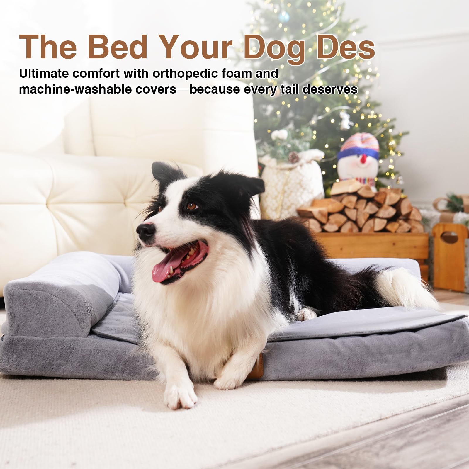 WARKEY dog bed waterproof cover protects foam from accidents and spills.