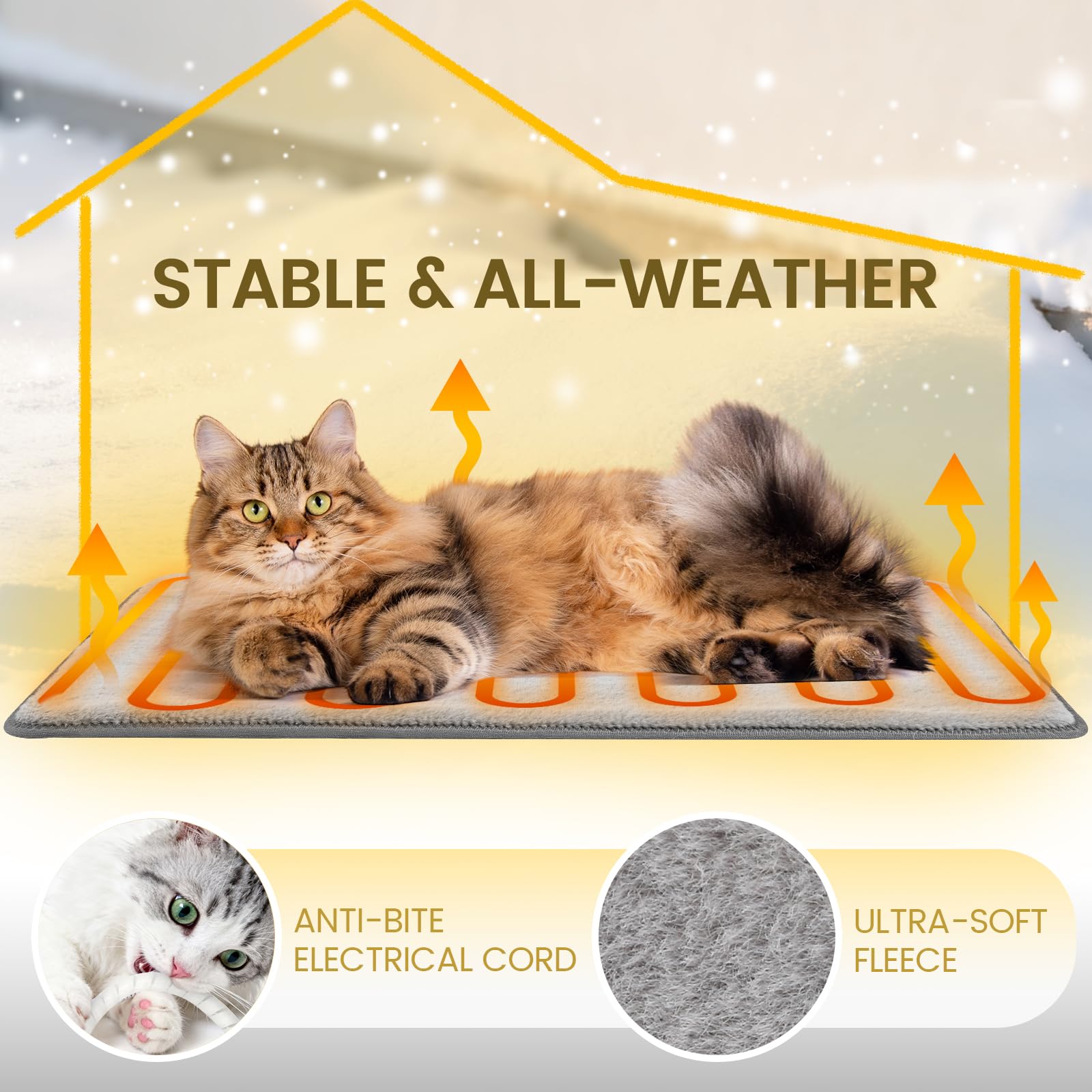 WARKEY heated-cat-house insulated-foam-walls keep warmth in during cold days.