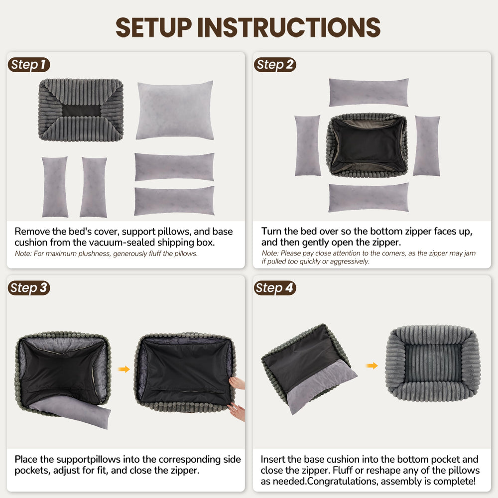 Warmrest bed with removable cover ready for washing and quick upkeep.