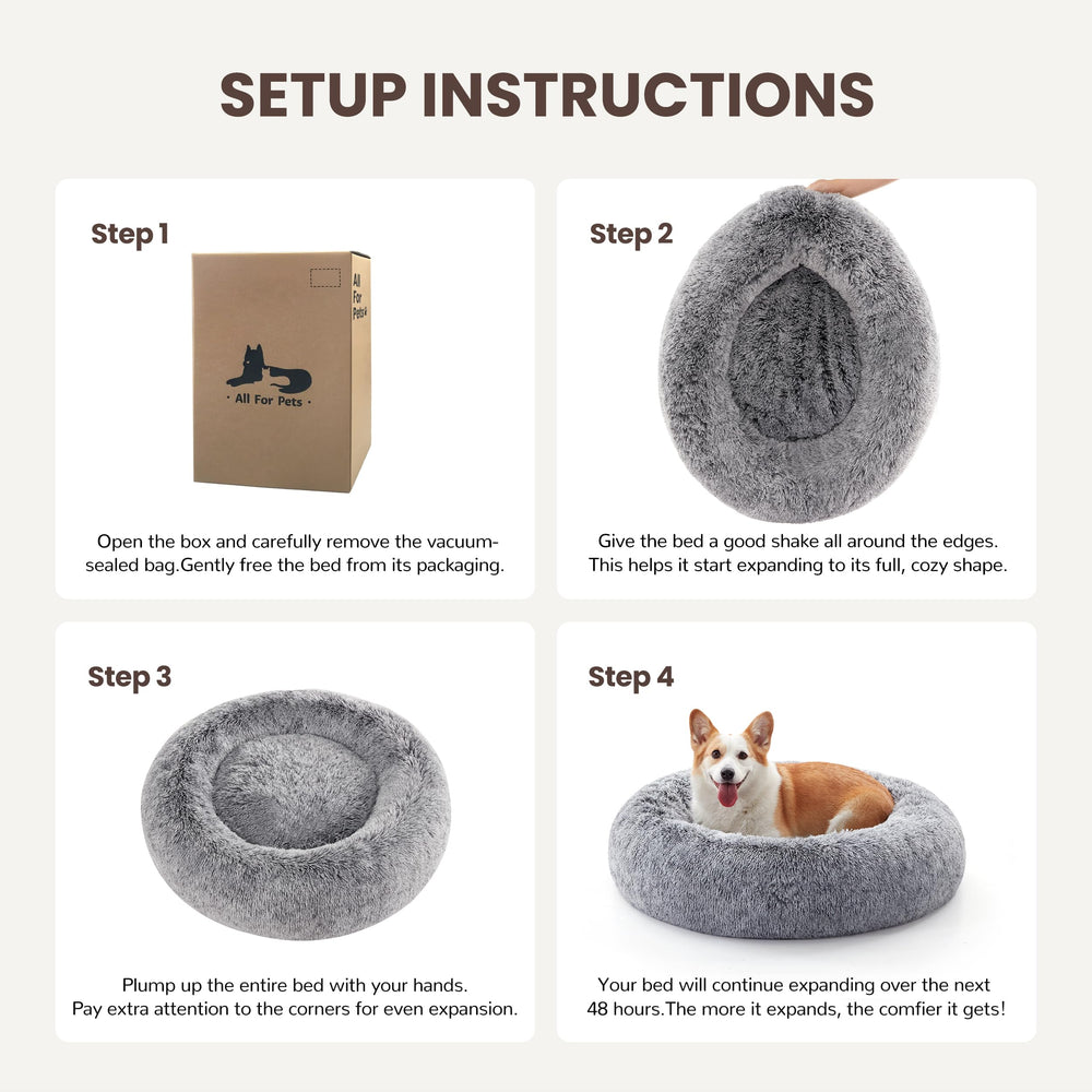 Warmrest donut bed grey color complements modern home decor