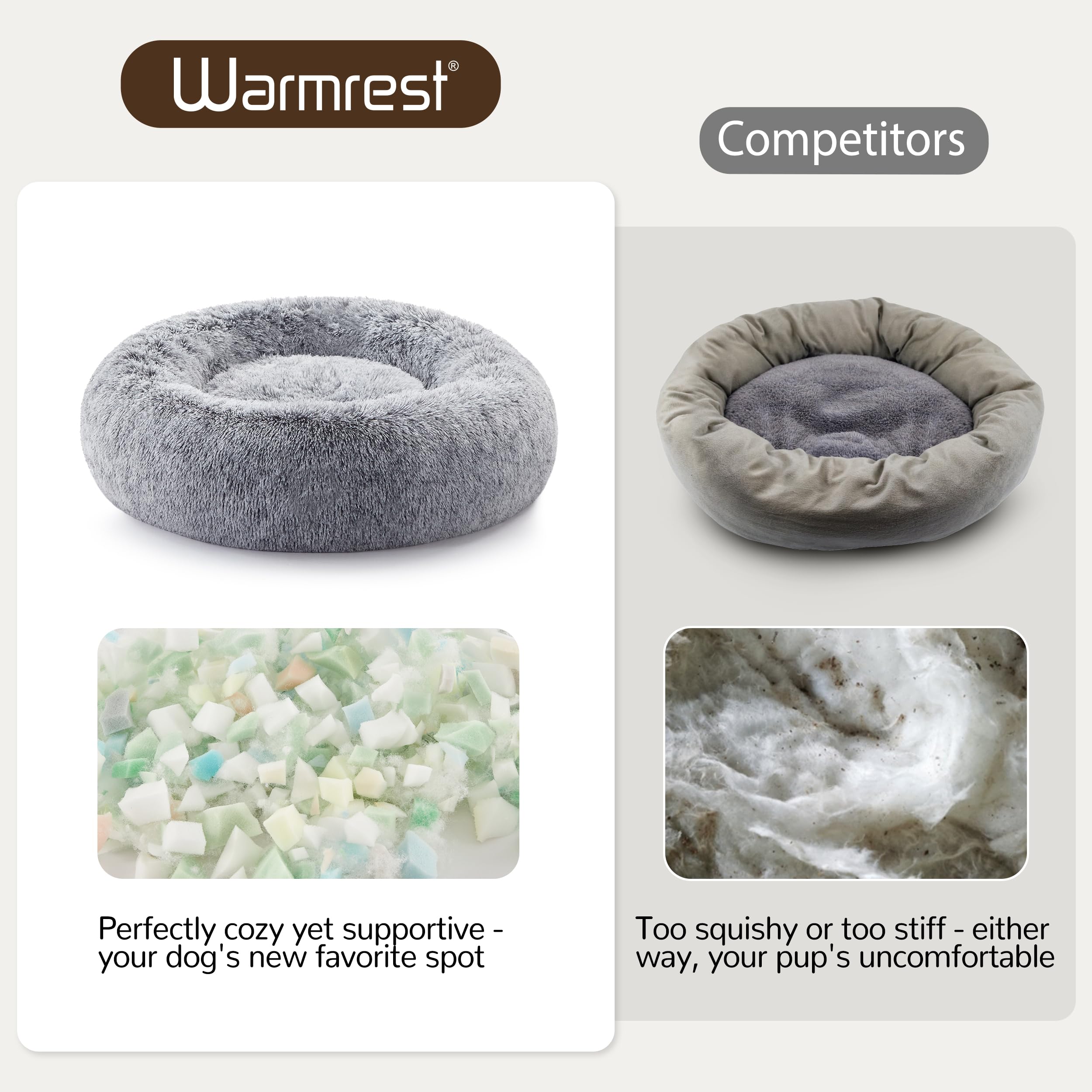 Warmrest donut bed machine-washable full-bed washability for easy cleaning