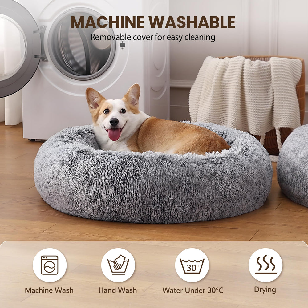 Warmrest donut bed round shape supports curling pets comfortably