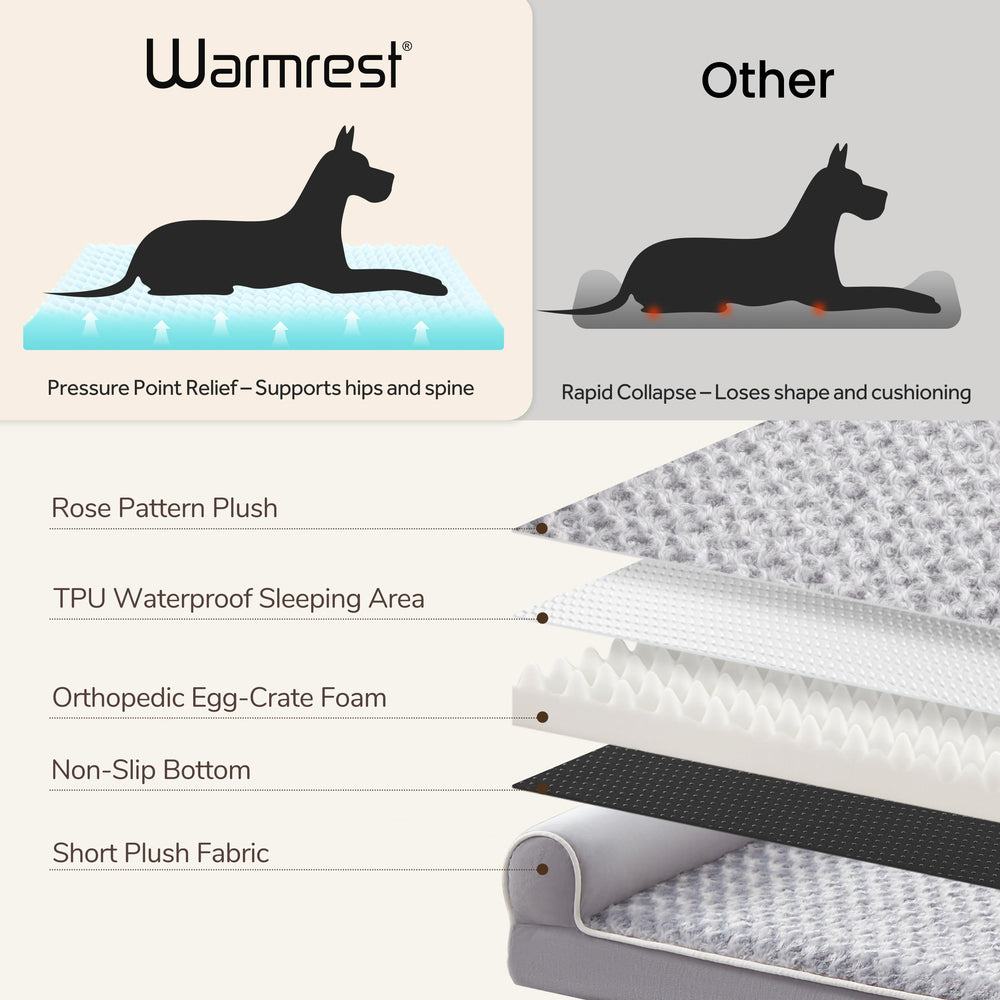 Warmrest bed non-slip bottom stays put on smooth floors