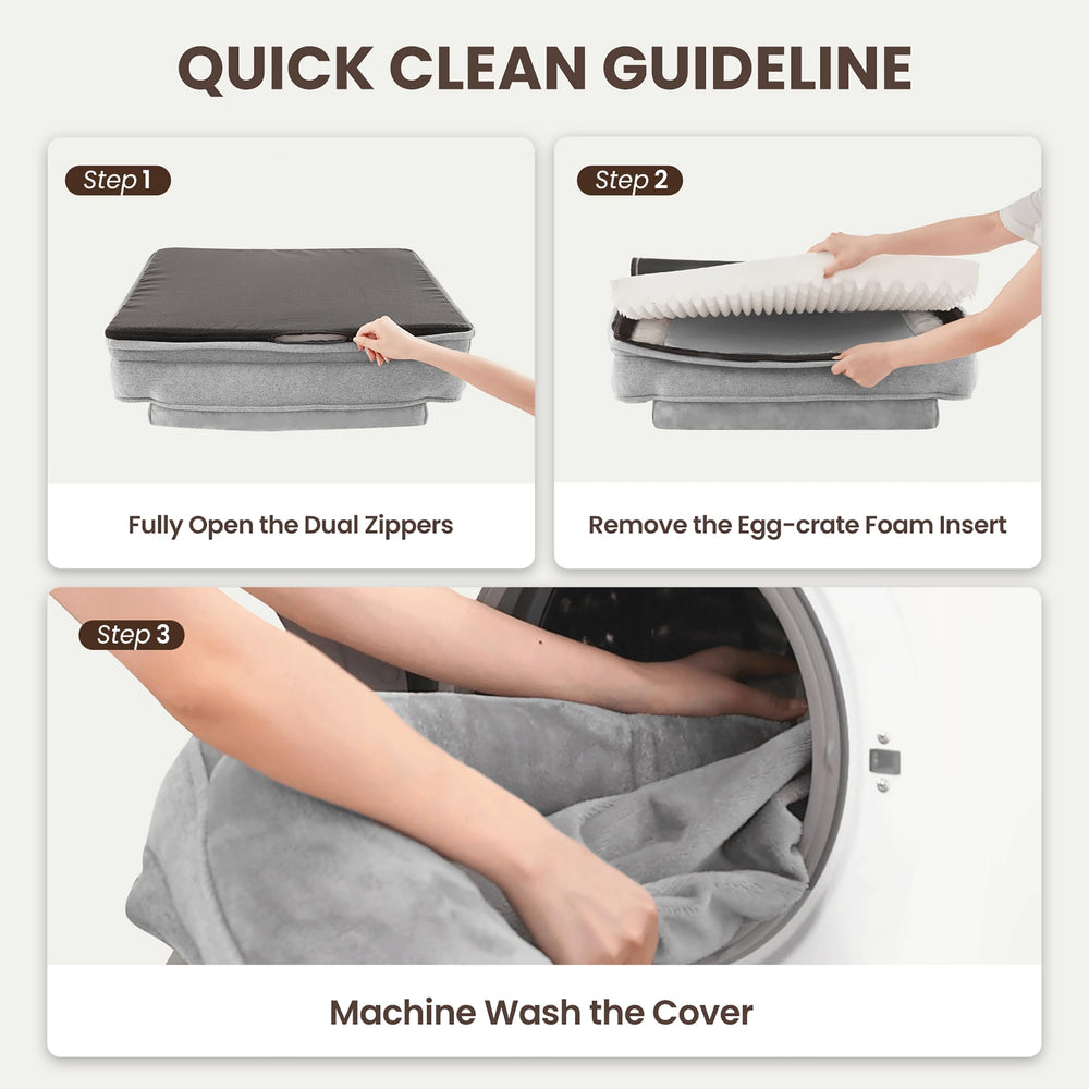 Warmrest machine-washable cover detail highlights simple cleanup after adventures.