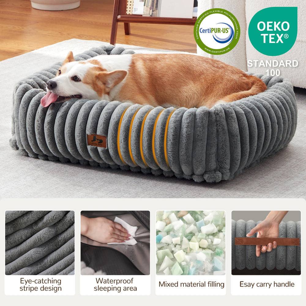 Warmrest orthopedic dog bed foam closeup highlights supportive sleep for joints.