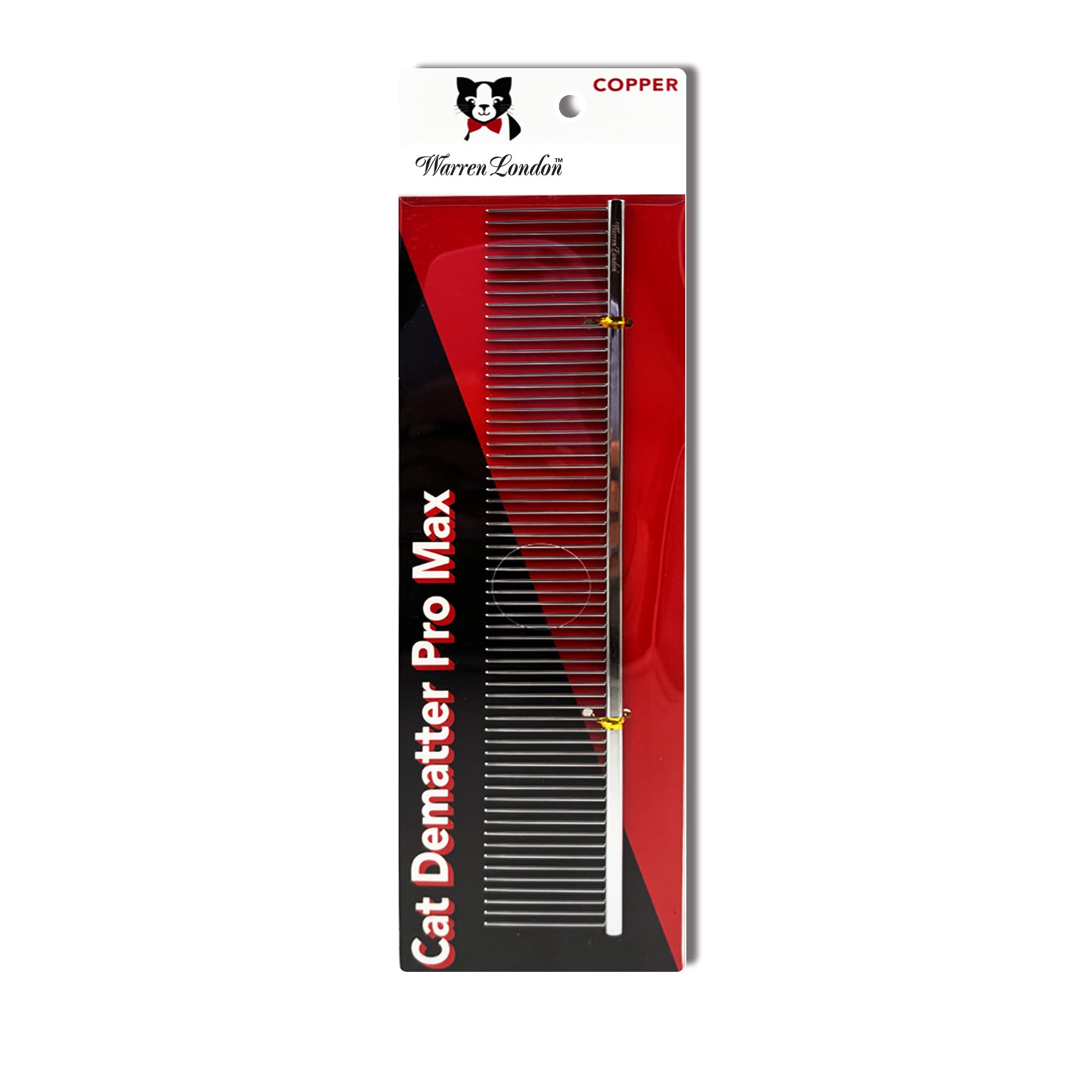 Warren London Cat DeMatter Pro Max handle close-up for a comfortable, no-pull grooming grip.