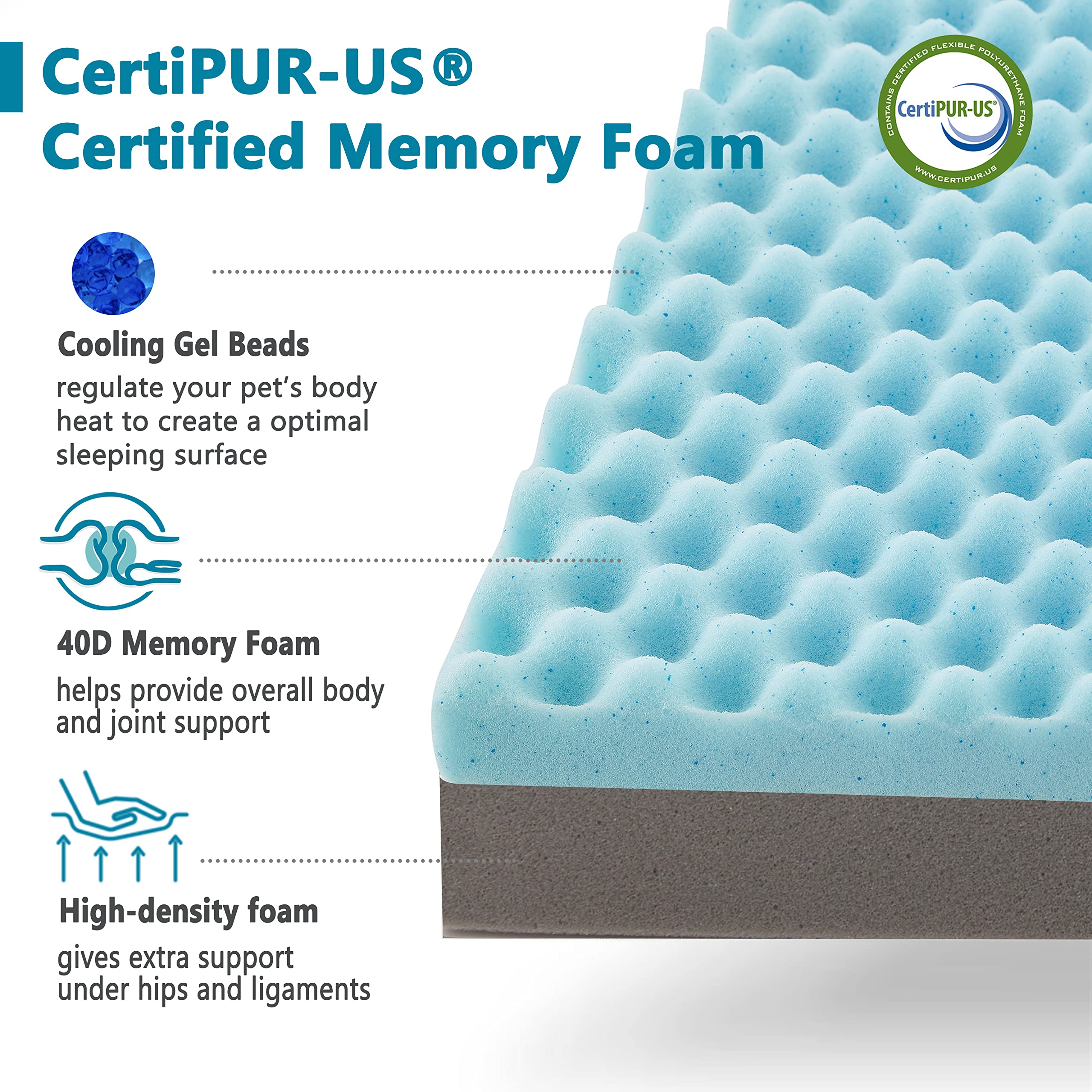 Wataniya Pet cooling gel memory foam layer helps regulate temperature for comfortable sleep