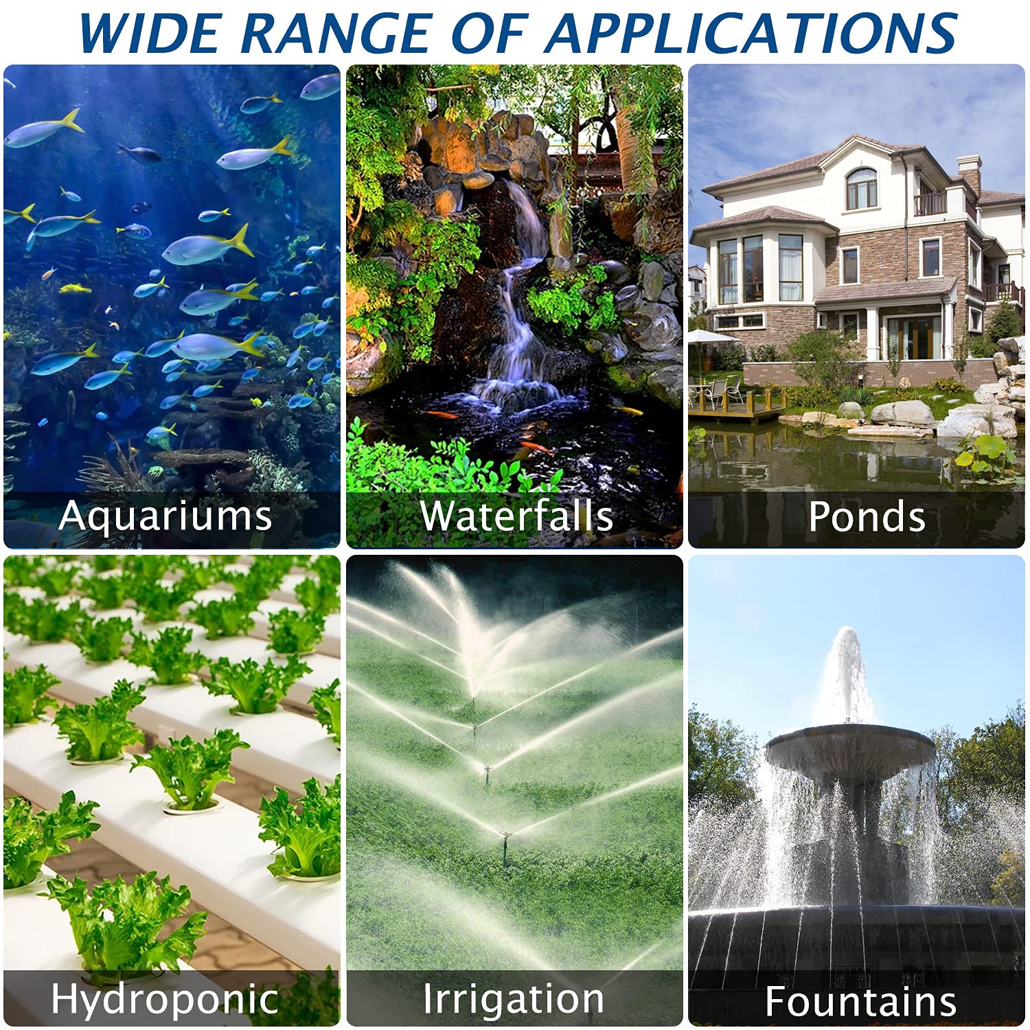 WaterRebirth 7000GPH pump energy-saving design reduces power use during filtration.