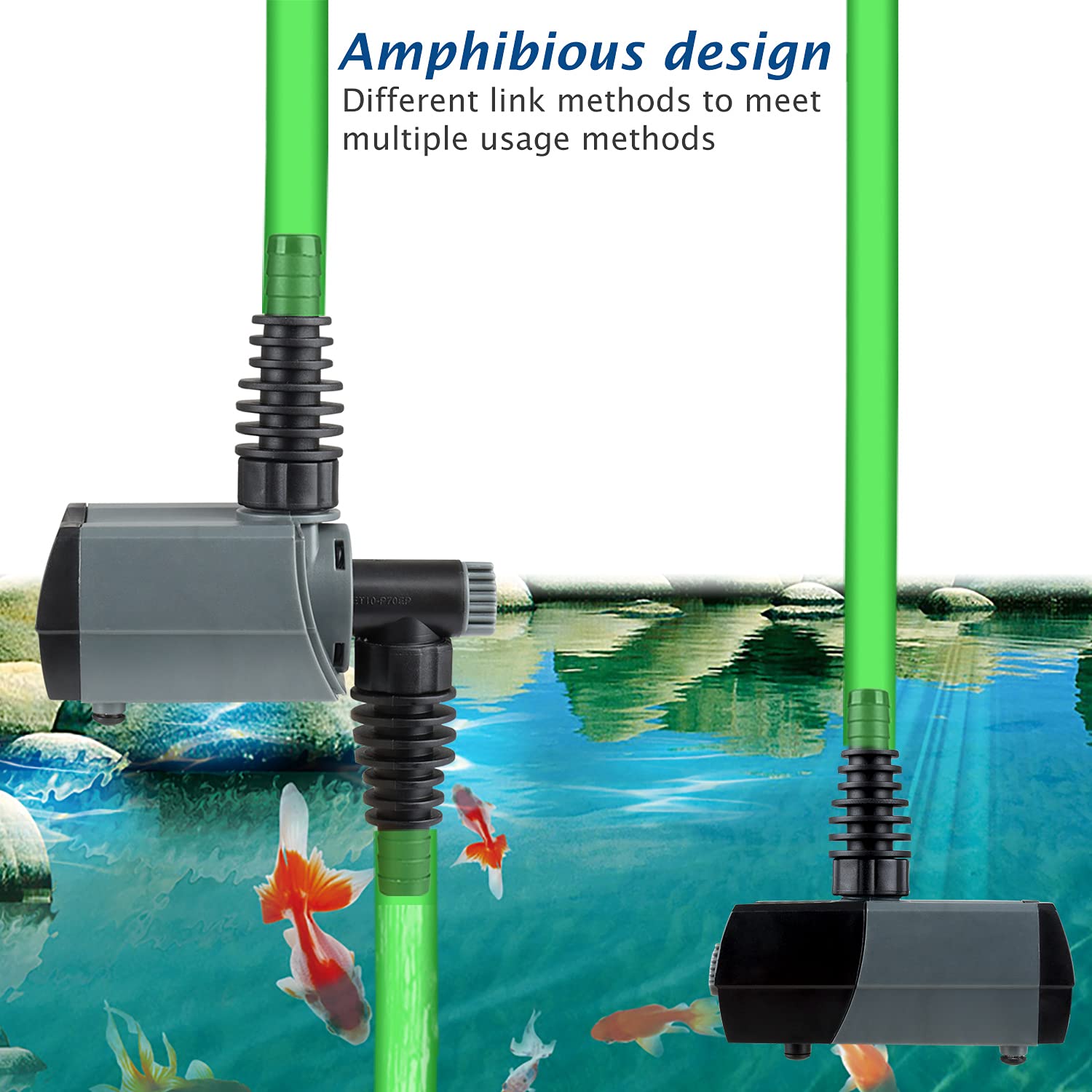 WaterRebirth HSUP2100F compact design fits tight spaces near ponds and tanks.