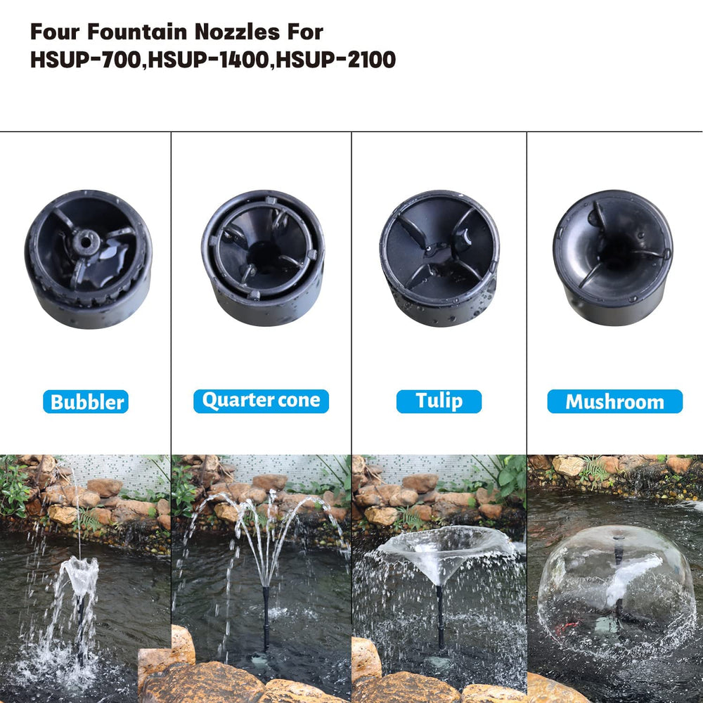 WaterRebirth HSUP2100F installation setup demonstrates quick fountain setup for ponds.