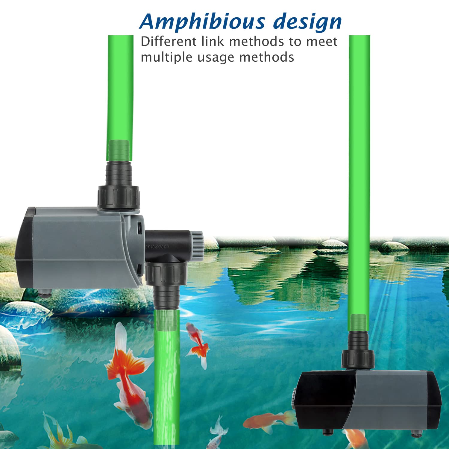 WaterRebirth HSUP4000F adjustable nozzle supports shallow water levels