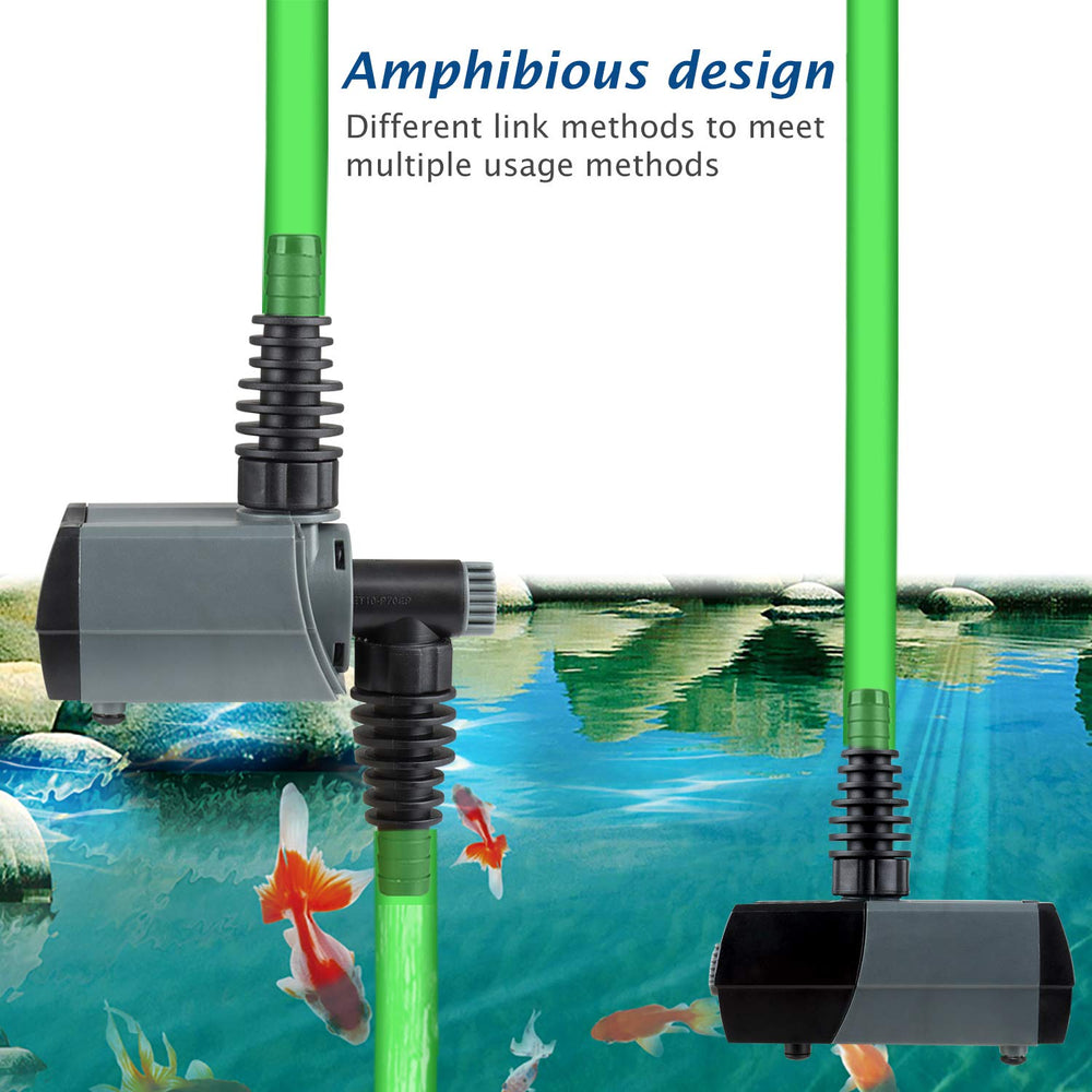 WaterRebirth HSUP700F rotatable hose nozzle reaches low water levels easily.