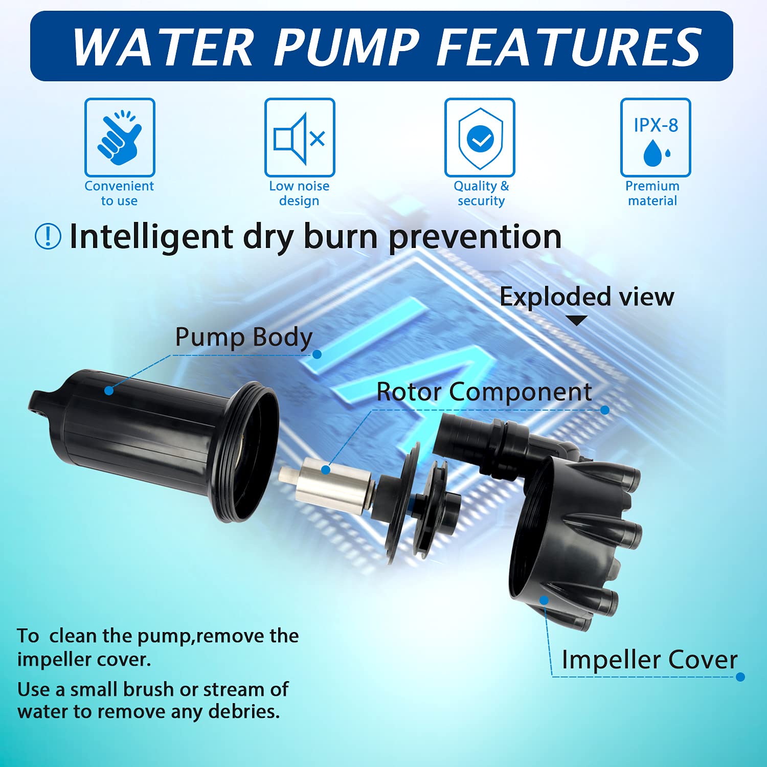 WaterRebirth PB2000 pond waterfall use shows flow suitable for garden features.