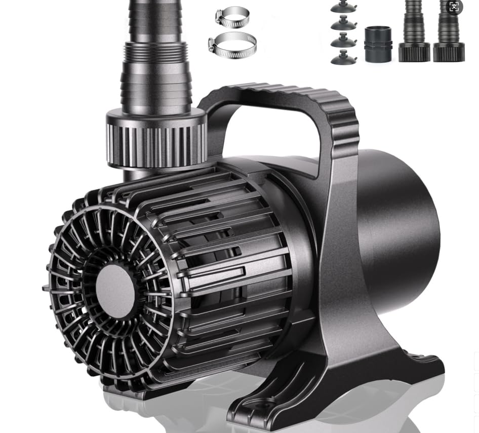 WaterRebirth PS-1700 submersible pump in use delivers steady fountain flow.
