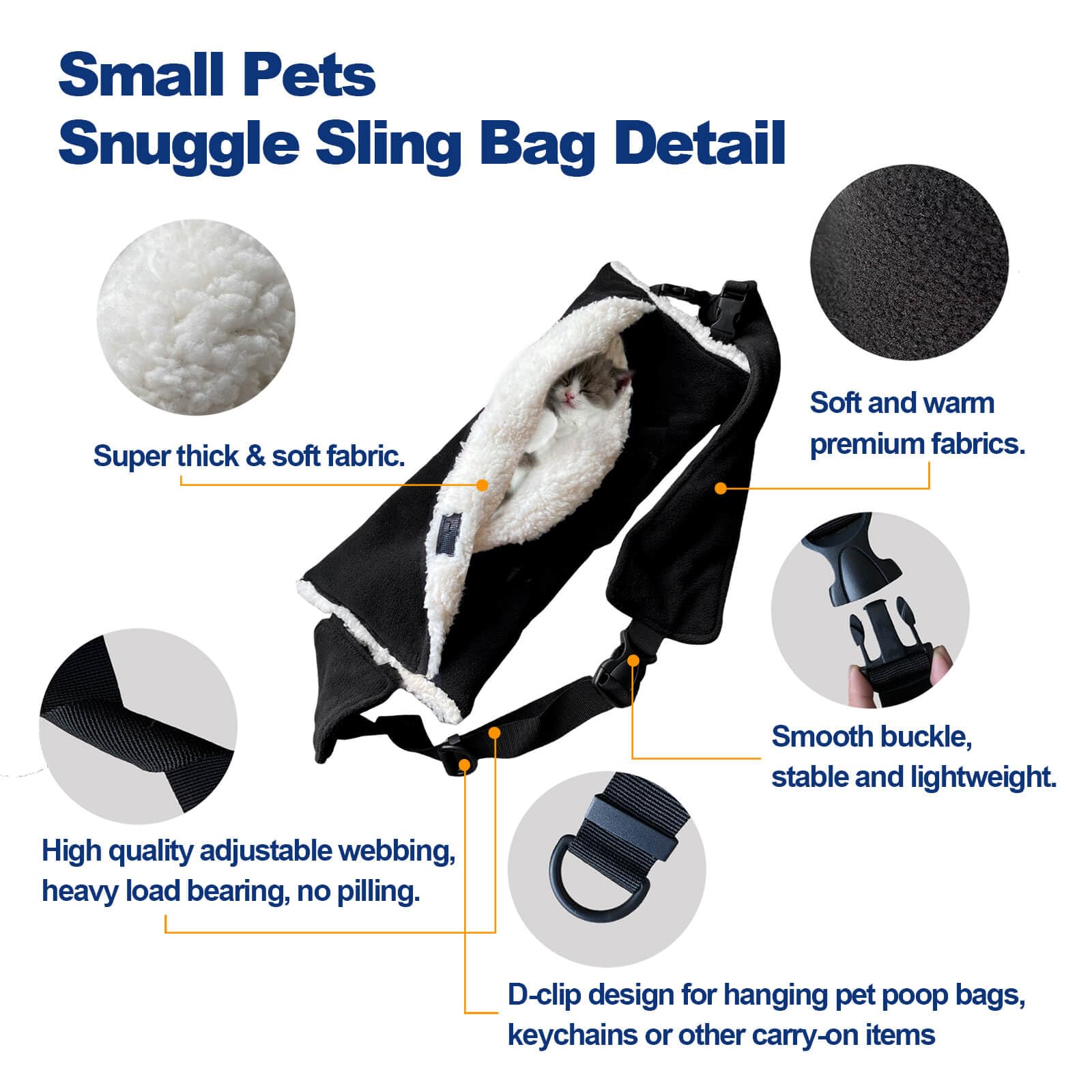 WATFOON extra-wide straps distribute weight for comfortable, hands-free pet transport.