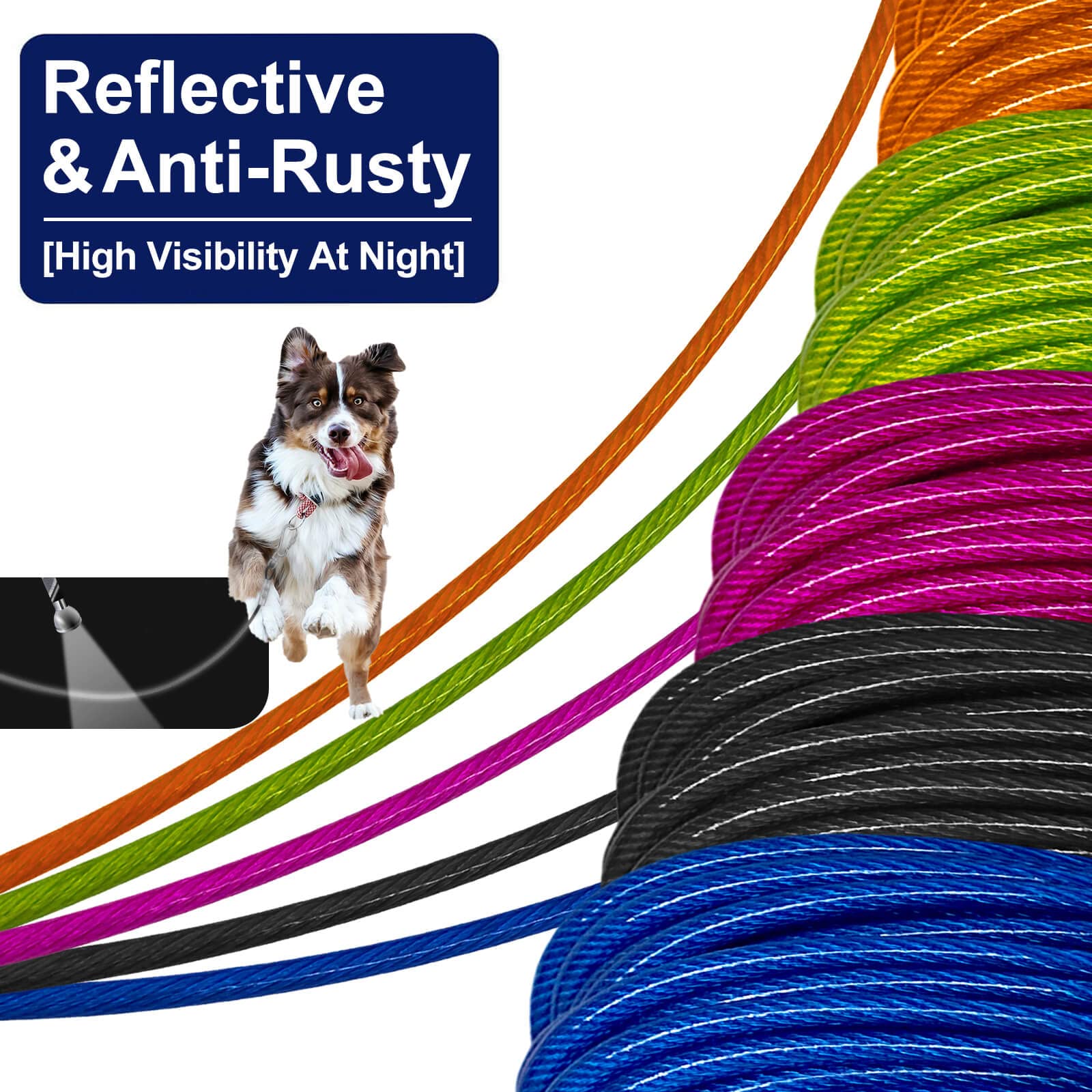 WATFOON outdoor dog lead ideal for camping and hikes.