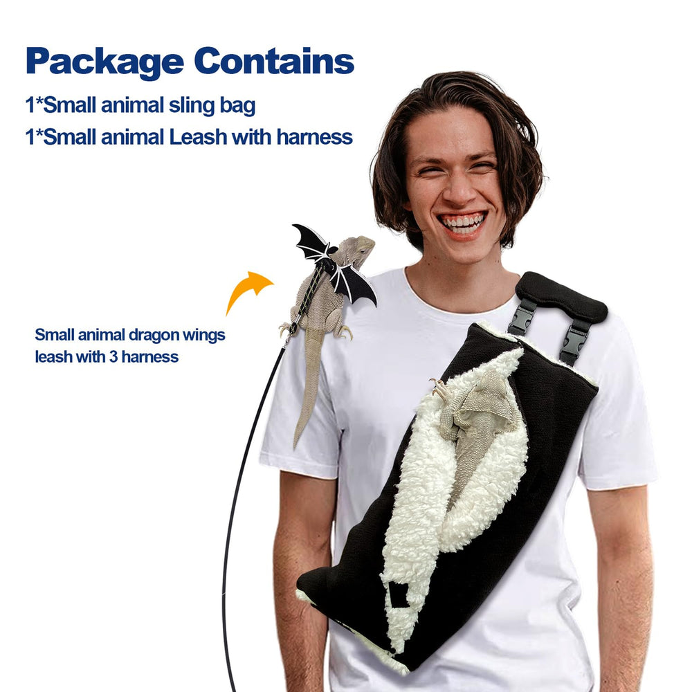 WATFOON reptile carrier with leash harness for easy control during adventures.