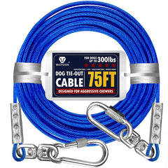 WATFOON tie-out cable 75ft shows long reach for safe outdoor exploration