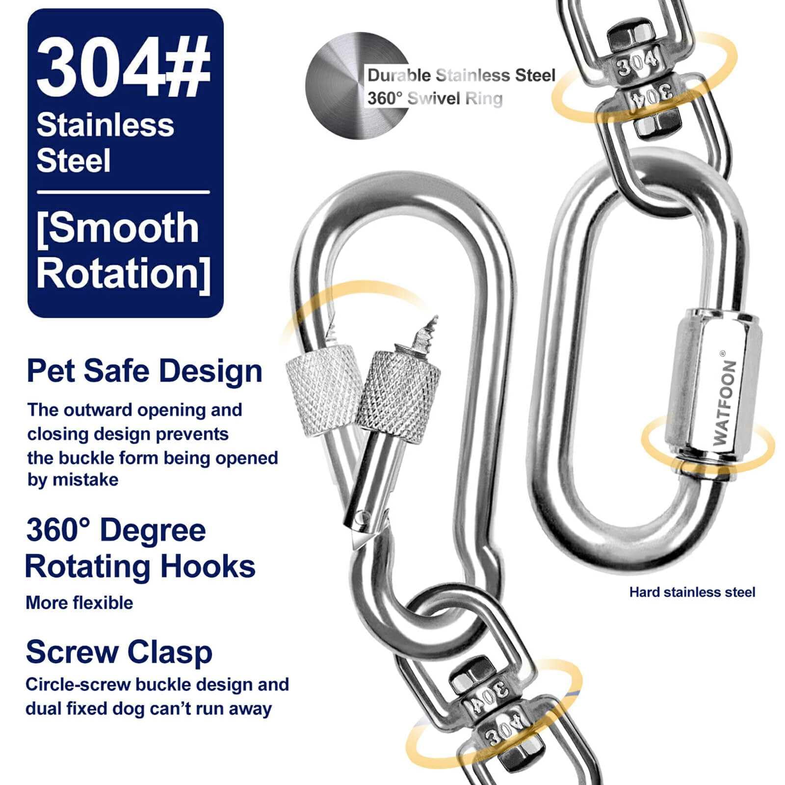 WATFOON end reinforcement ring reduces wear, extending lifespan of the tether.
