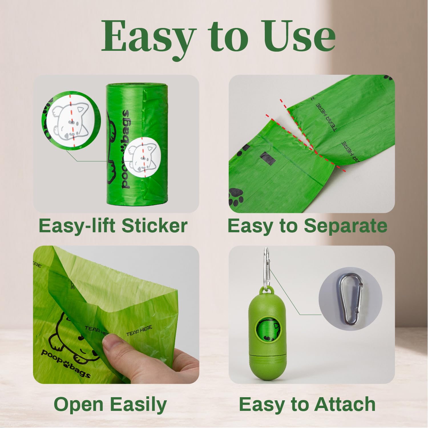 Watreeco scented poop bags packaged to reduce odors during walks.